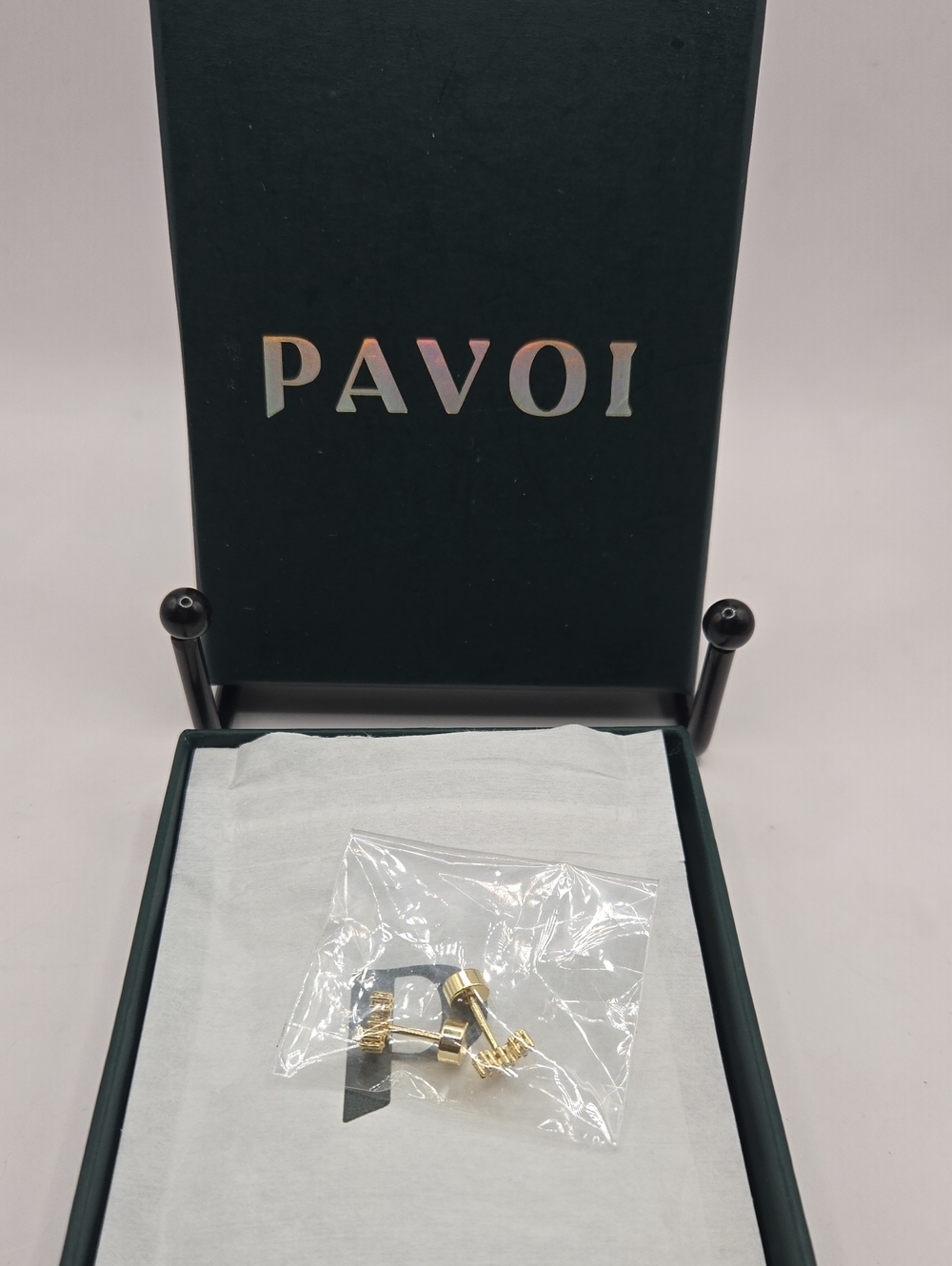 NEW PAVOI Gold Tone Huggie Stud Earrings - New in Box